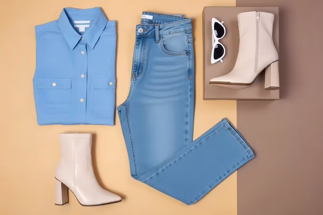 Coordinated modern outfit flatlay